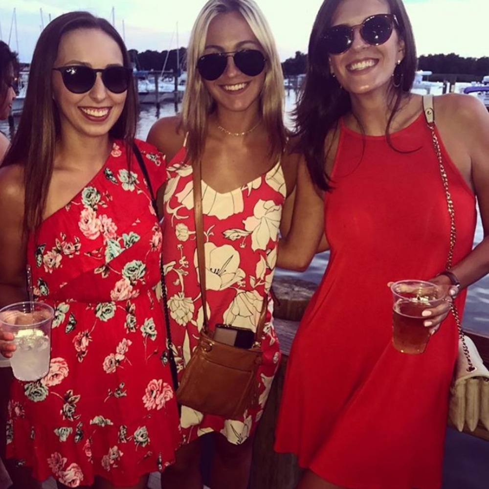 Red floral dress!